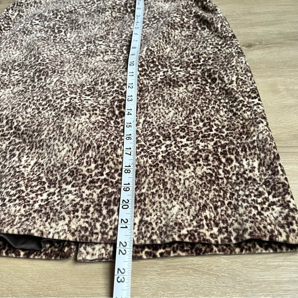 Talbots Velvet Cheetah Print Pencil Skirt Animal Print SZ 6 - Picture 5 of 8